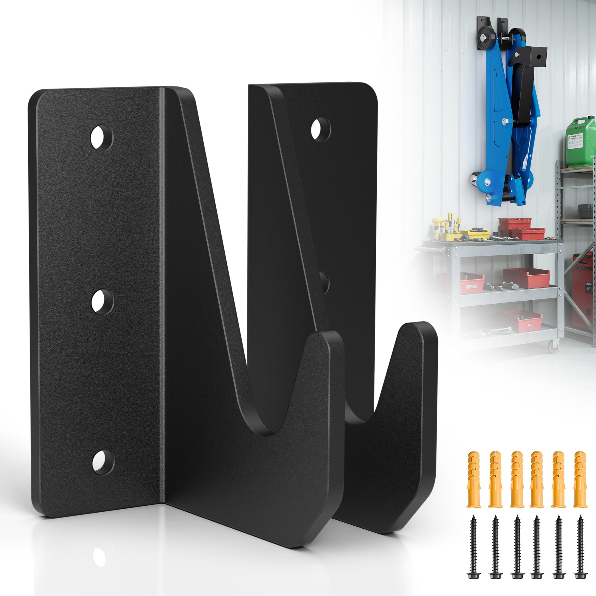Photo 1 of ViewKurM Jack Stand Wall Mount?Heavy-Duty Floor Jack Holder Hook,Stainless Steel Storage Rack Organizer for Hydraulic Floor Jack&Car Trailers,Max Load 660LB,Fits 2-3 Ton Jacks