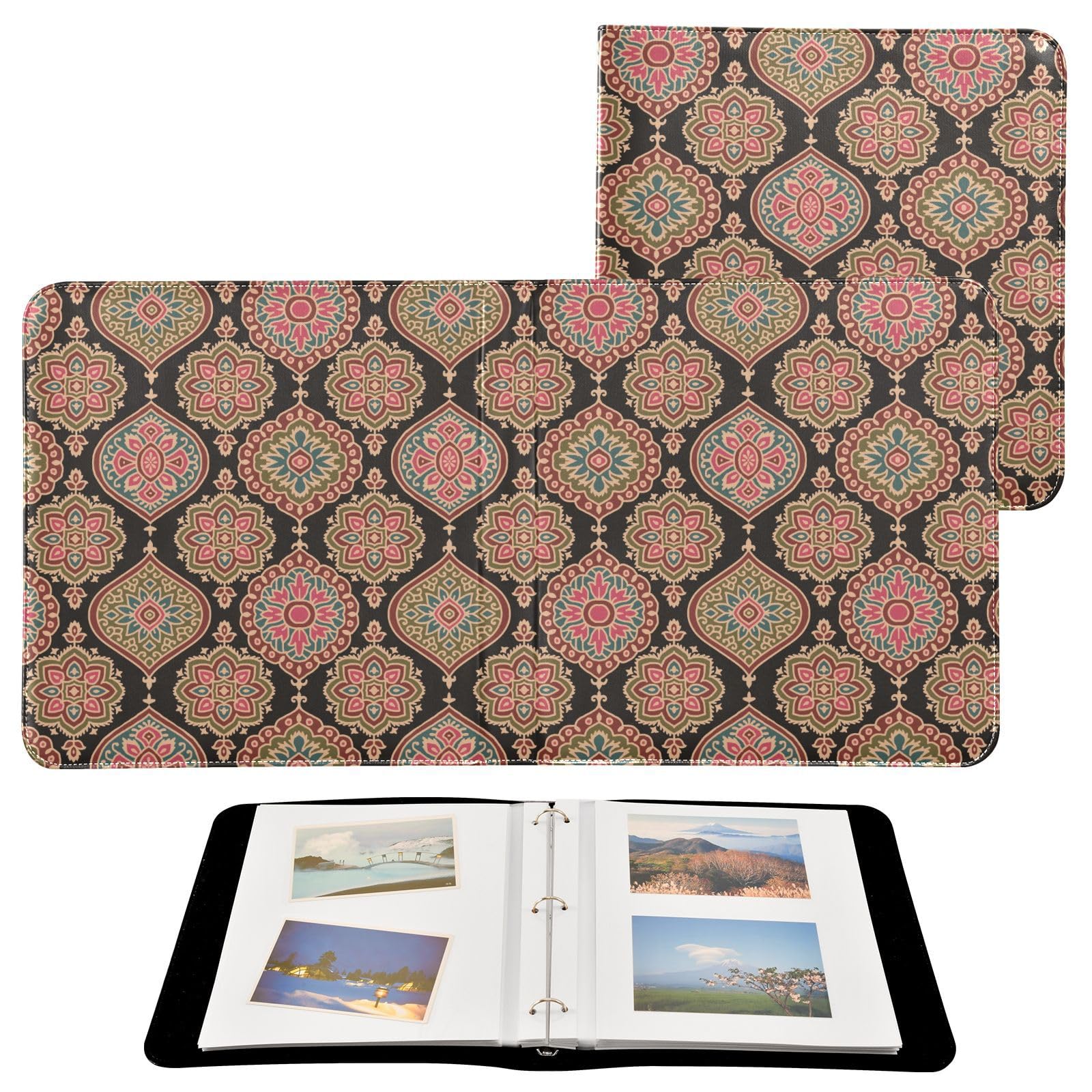 Fotoalbum, Ordner, Fotobücher, abstrakte Farbe, geometrisches Paisleymuster, selbstklebendes Fotoalbum, College-Fotoalbum, 15,2 x 20,3 cm