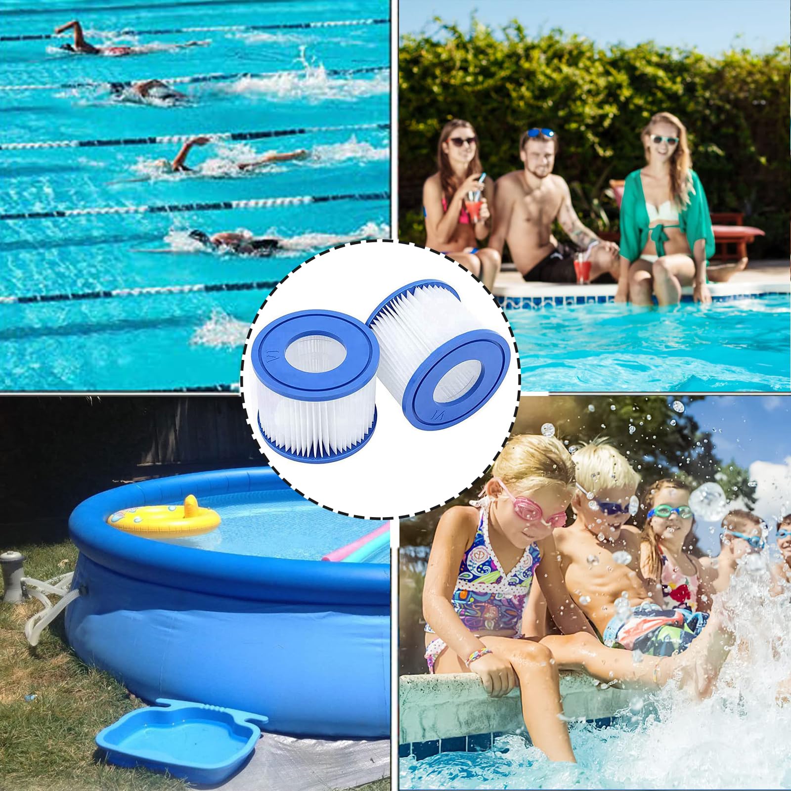 6 sztuk wkładów filtrujących do basenu typu VI, wkłady filtrujące do basenu Bestway Pool filtr do Lay Z Spa, MSPA, filtr zamienny do Miami, Hawaje, Vegas, Monaco Palm Springs