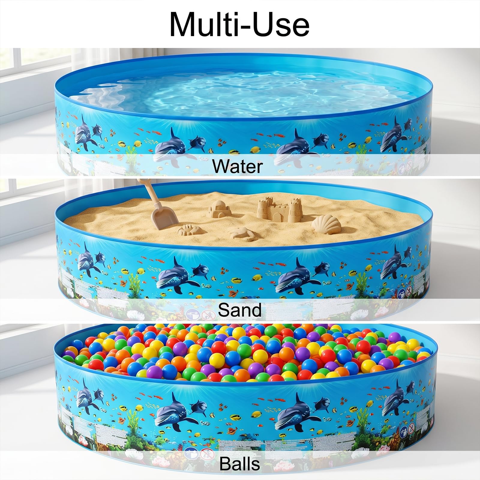 Piscina Plegable para Perros, Bañera portátil (XL) 152 x 25 cm | Antideslizante, El Material PVC es más Resistente para Perros Grandes y Pequeños, Mascotas Gatos Niños & Interior o Exterior