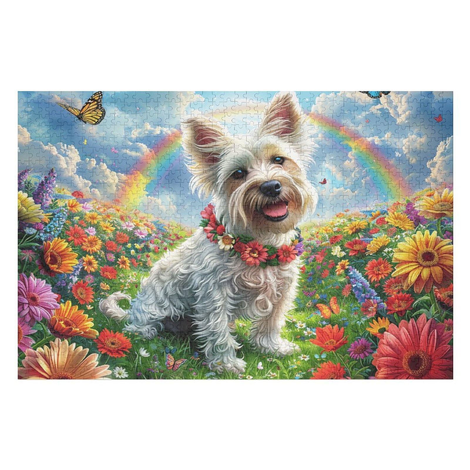 West Highland White Terrier 1000 Piece Jigsaw Puzzle for All Ages Idea Spooky Fun High Resolution Print Home Decor Stress Relief 1000 PCS