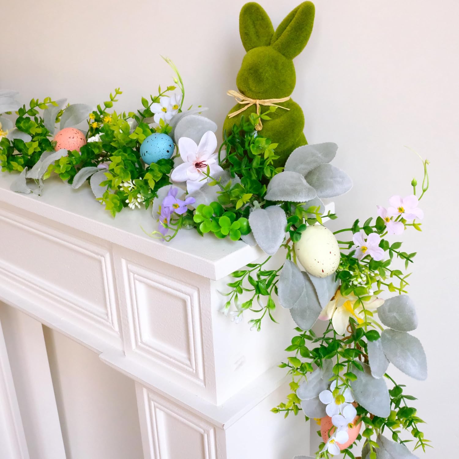 Amazon.com: Nicedepot 6FT Easter Garland for Mantle Spring Garland with ...