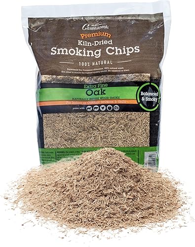 Camerons Products Smoking Chips - Chips de barbacoa de 2 libras 260 pulgadas cúbicas secado al horno virutas de aserrín 100 natural extra fina para