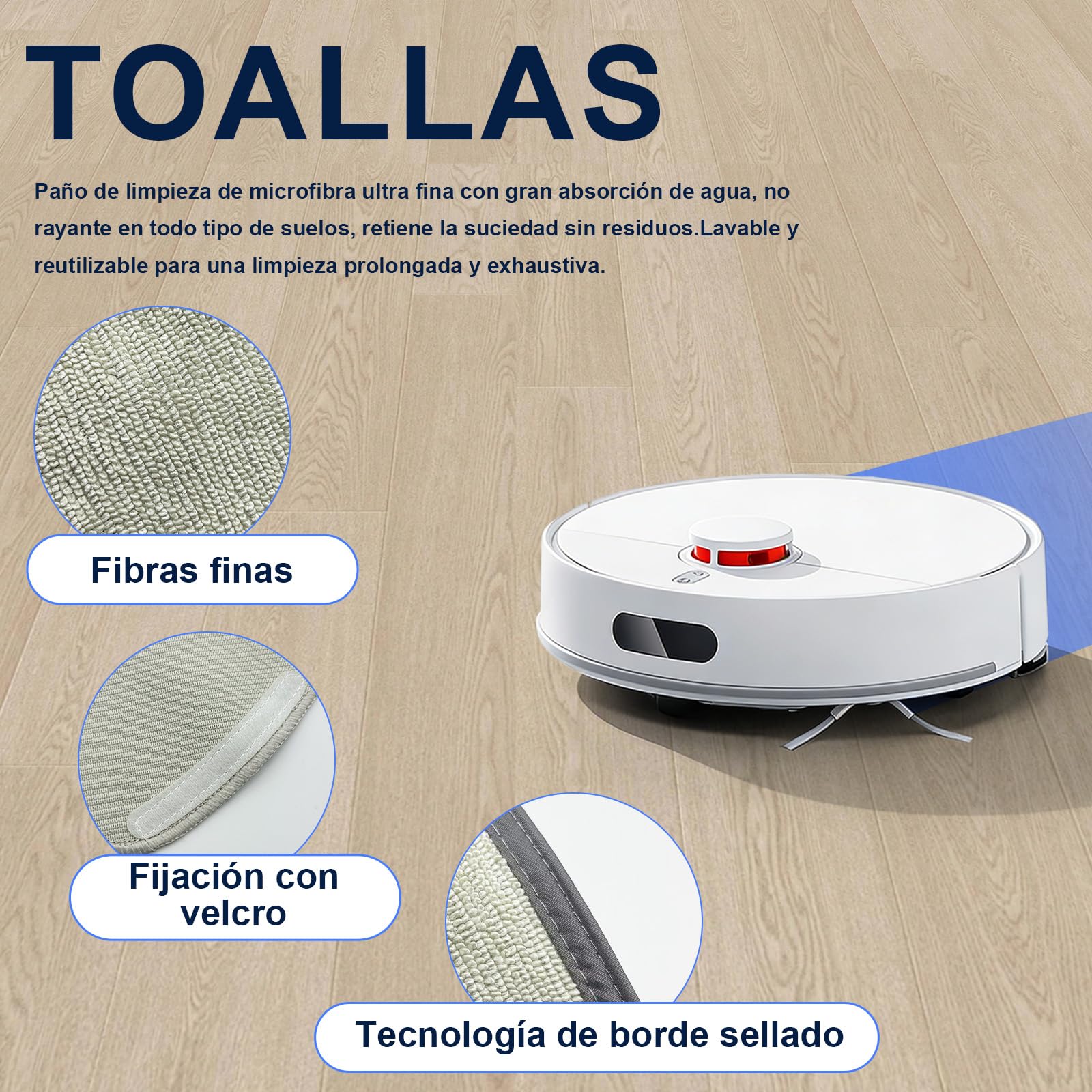 Conjunto de accesorios para Aspirador para XIAOMI S40C, 1 cepillo principal, 4 filtros, 4 toallas, 6 cepillos laterales, piezas de repuesto S40C 16 piezas