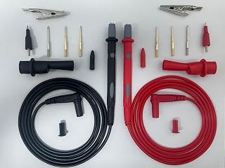 Professional Multimeter Test Leads Kit,Extra-Long Soft Silicone Meter Leads 1000V 20A, High Temperature, Freeze & Tear Resistant for Fluke, Klein,AstroAI, Interchangeable Hard & Soft Probe Tips