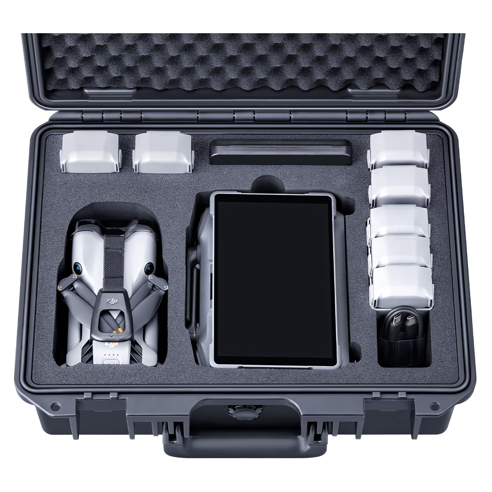 Lykus Titan MM520 Maletín/Maleta/Estuche/Case Impermeable para dji Mini 5 Pro y dji RC Pro 2,Admite 8 baterías y Correa para el Control Remoto[Solo MALETÍN]