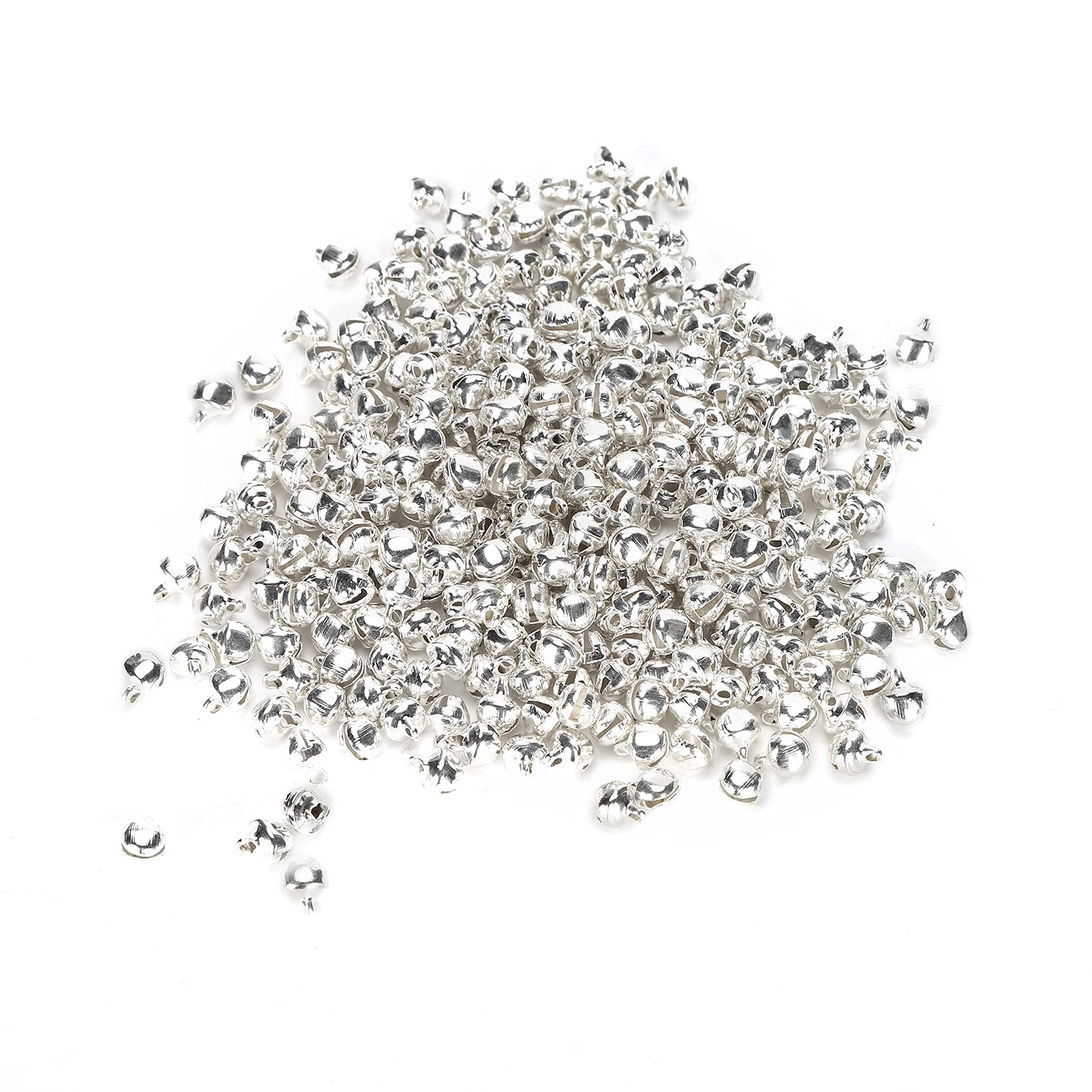 Sleigh Bells, Jingle Bells, 300 Pcs Small Bells, 6mm Iron Material Silver Mini Pendant Jewelry Handicraft Accessories Jingle Bells for Crafts for Jewelry Making and Crafting