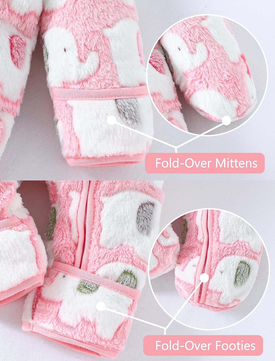 Jecson Baby Snowsuit Newborn Bear Hooded Fleece Outfit Baby Clothes 0M-12M