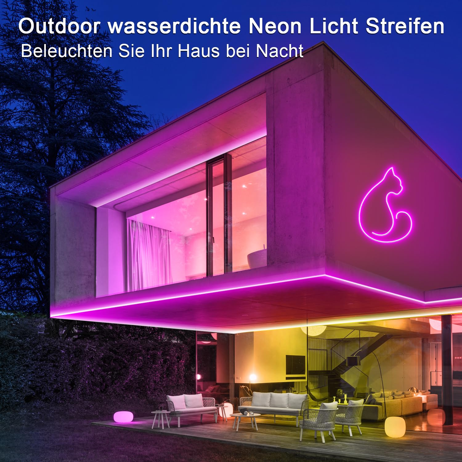 segrass Striscia LED al neon da 30 m (2 rotoli da 15 m), flessibile, con app e telecomando | Diverse modalità, IP65 RGB impermeabile, per camera da letto, interni, sincronizzazione musicale, gioco e bar
