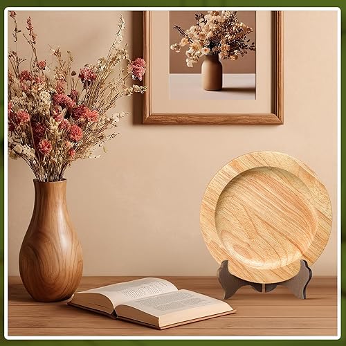 Miniatura 10 de Tatuo Paquete de 4 caballetes de madera para soporte de placa (5 pulgadas, rojo)