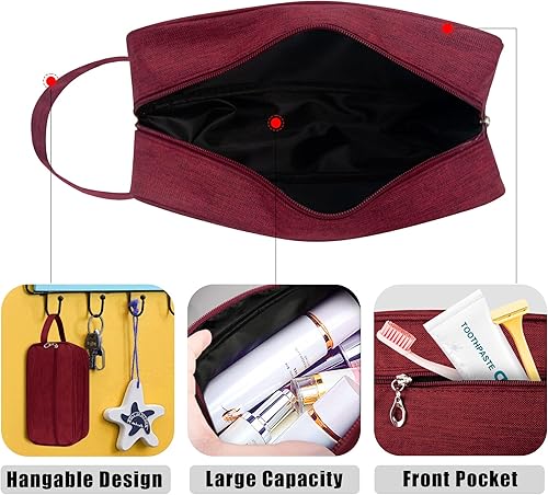 Miniatura 10 de Ebbniur Neceser de tocador bolsa de viaje de gran capacidad para artículos de tocador organizador de artículos de aseo de tela Oxford impermeable