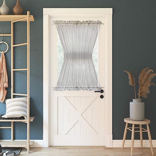 Miniatura 2 de No. 918 Emily - Cortina de gasa transparente con bolsillo para barra, 59 x 40 pulgadas, color gris plateado