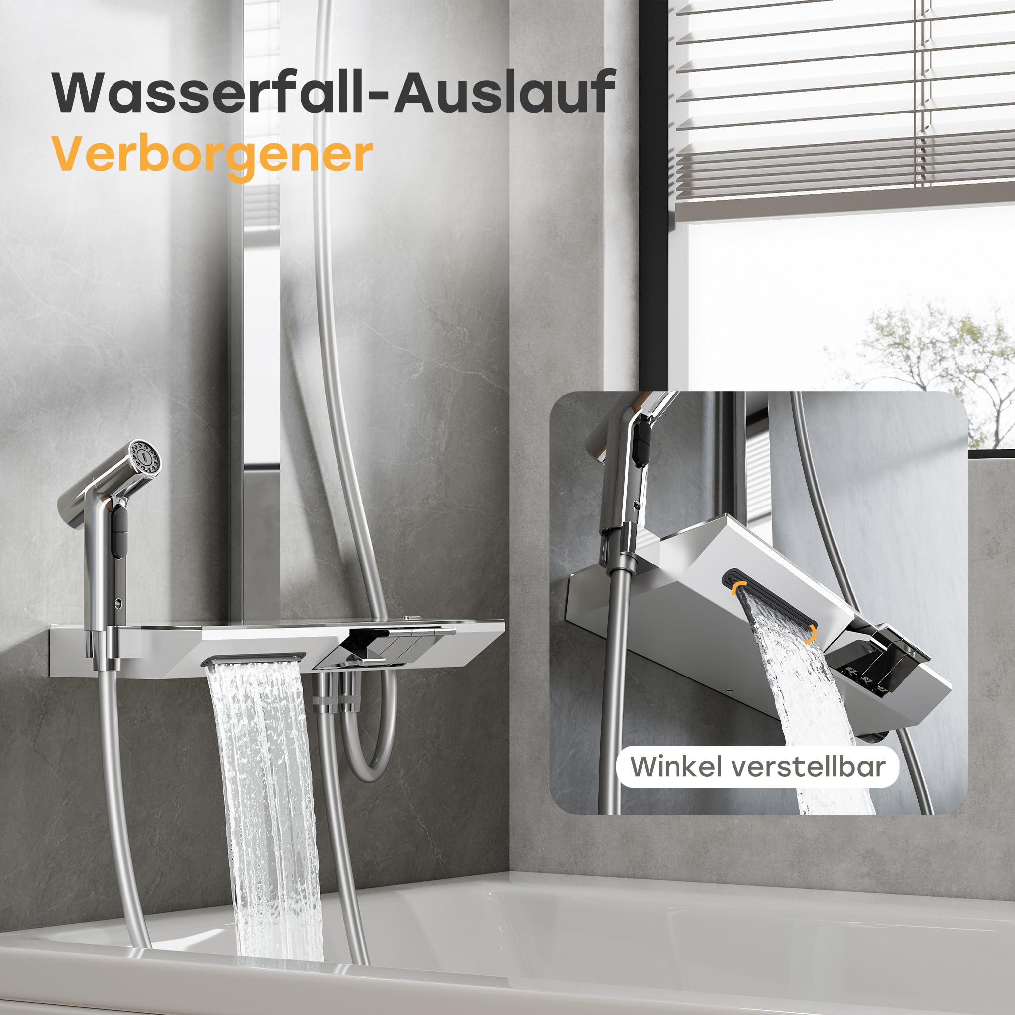 HOROW RainFlexi N2 Duschsystem Regendusche mit Thermostat
