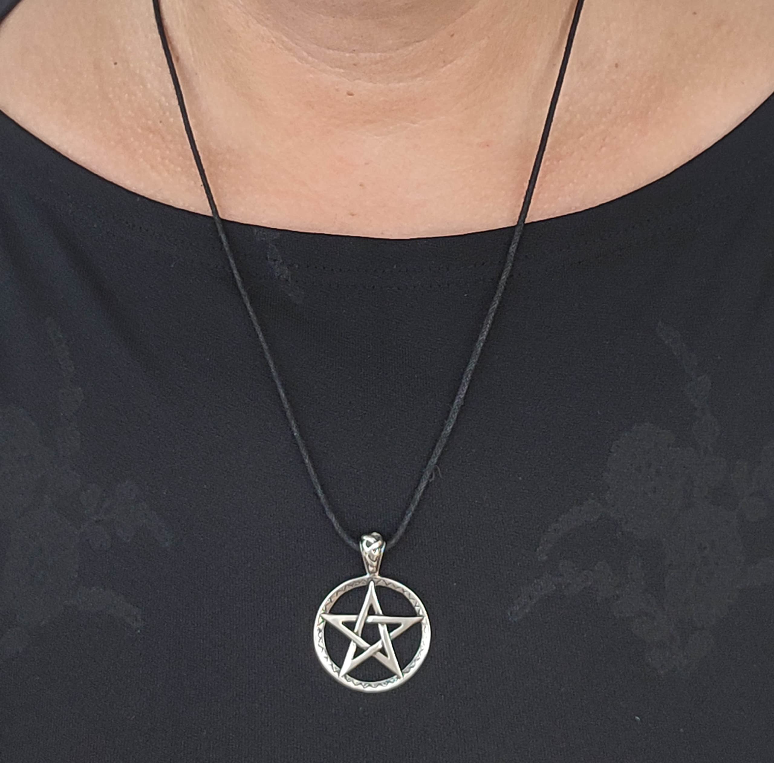 Kiss of Leather - Ciondolo a forma di pentacolo in argento Sterling 925, n. 50