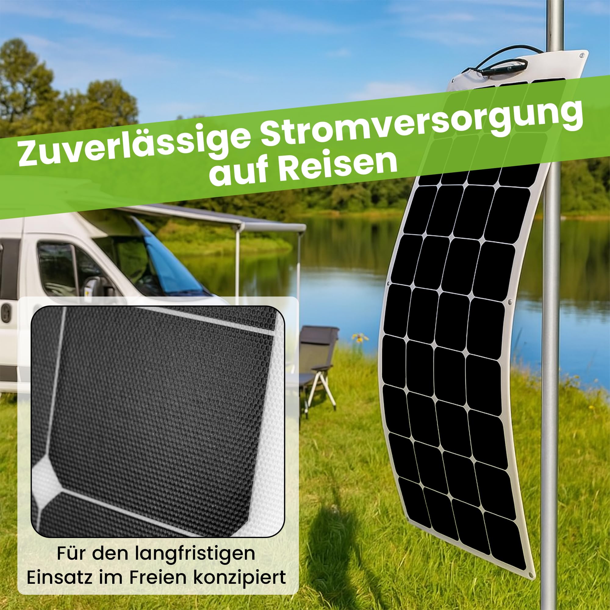 Offgridtec ETFE 160W 12V Semiflexibles Solarmodul BackContact Hochleistungszellen