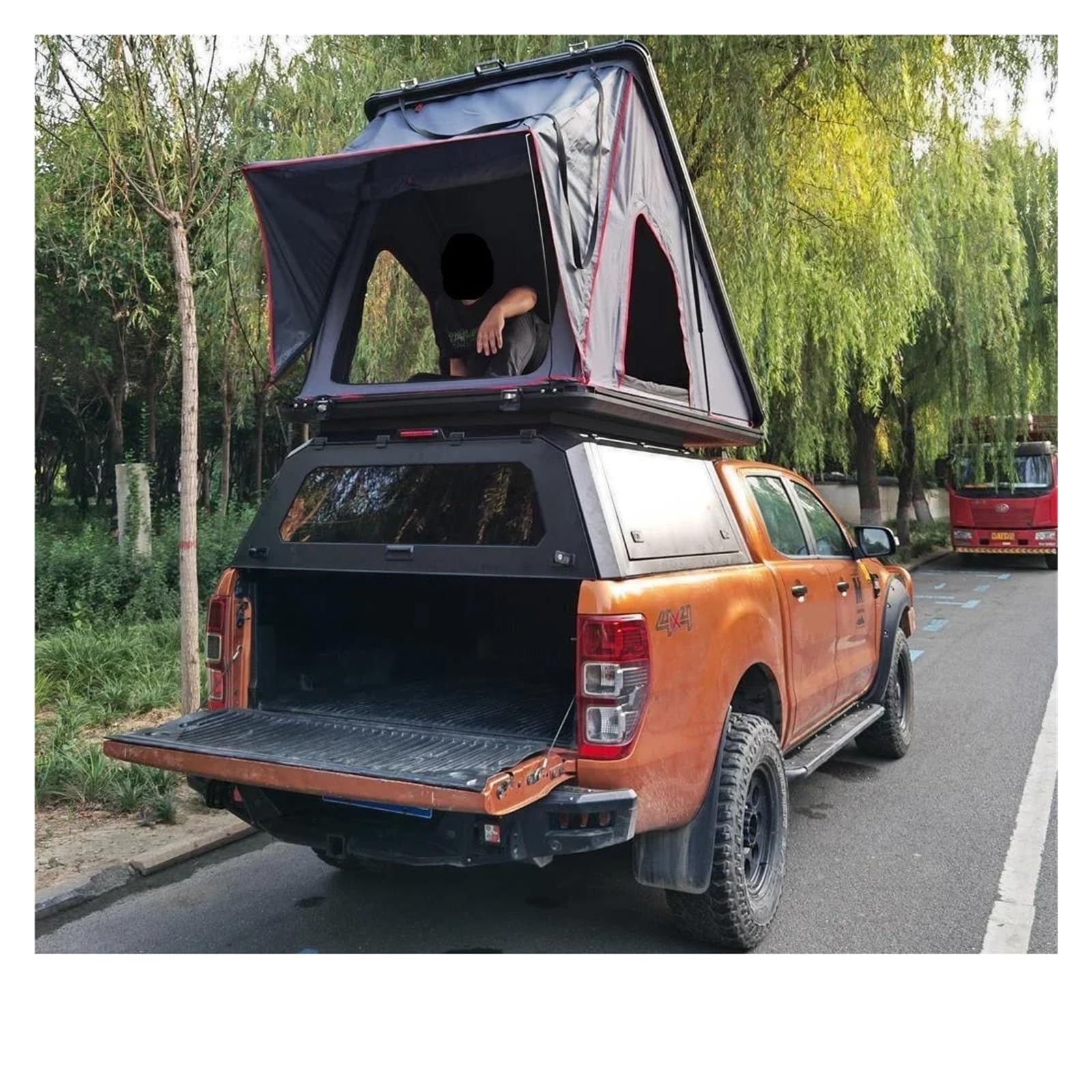 avec Tente De Toit en Acier Double Cabine 4x4 Pick-up Camionnette Lit Auvent Compatible pour Ford Ranger T6 T7 Hilux Np300 Customcustom
