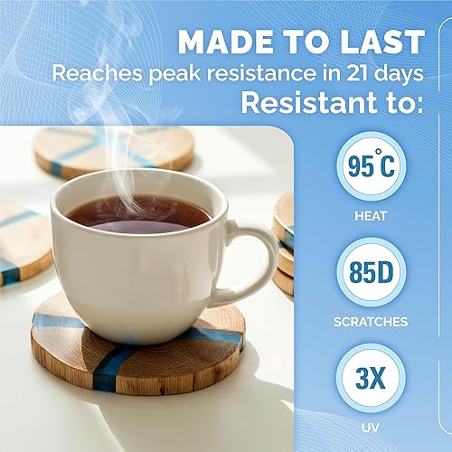 Miniatura 4 de Kit de resina epoxi de 34 onzas, resina epoxi transparente para revestimientos artísticos, moldes, para hacer joyas, mesas de río, encimeras, tablas