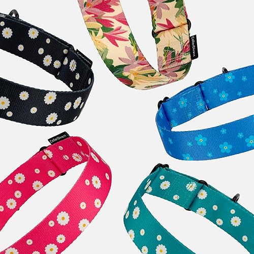 Miniatura 6 de CollarDirect Collares Martingale para perros con patrón floral resistente, seguridad para mujeres, de nailon, cuello ancho, diseño de flores, talla