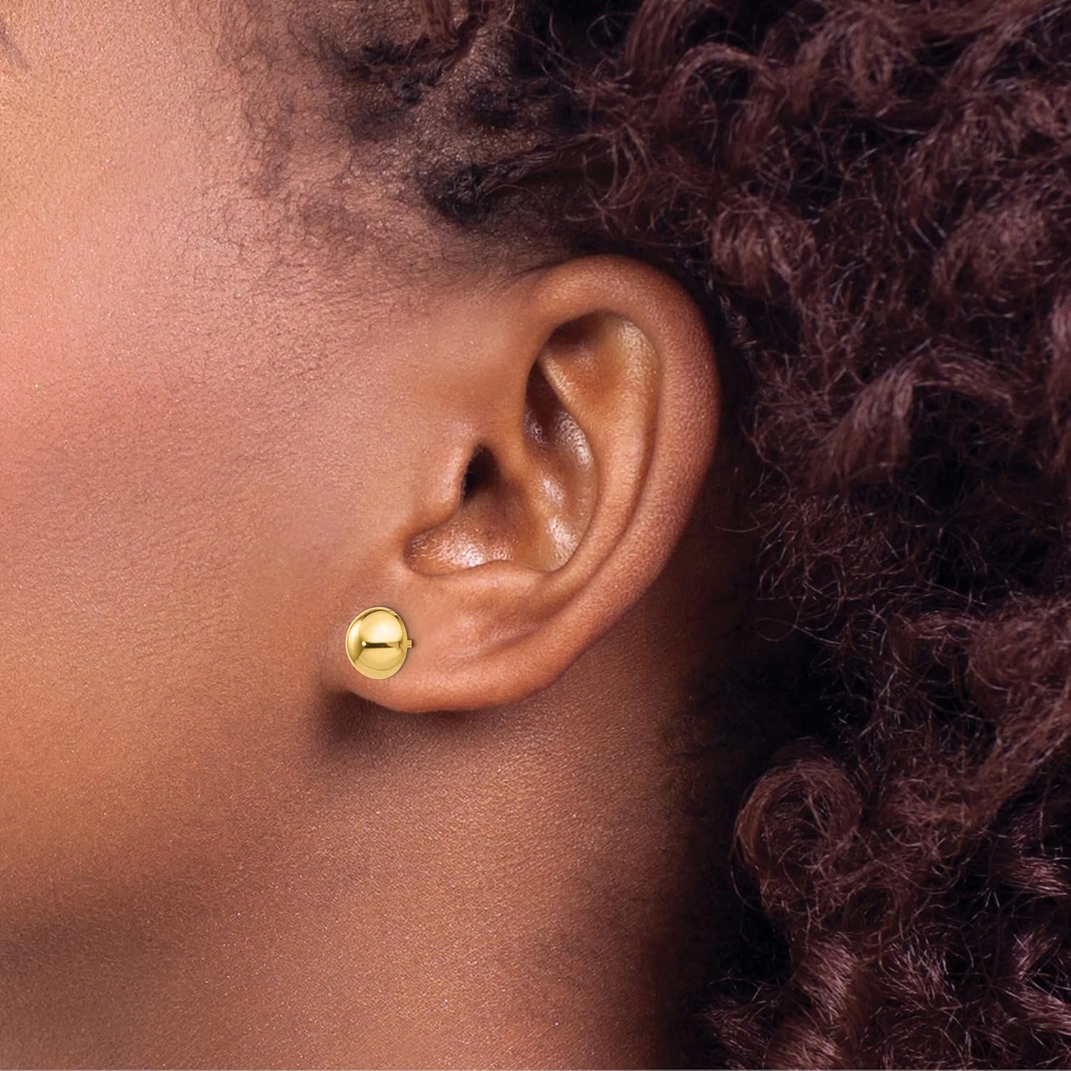 14K Yellow Gold Polished 8mm Half Ball Post Earrings (8 X 8) Made In Puerto Rico e1033