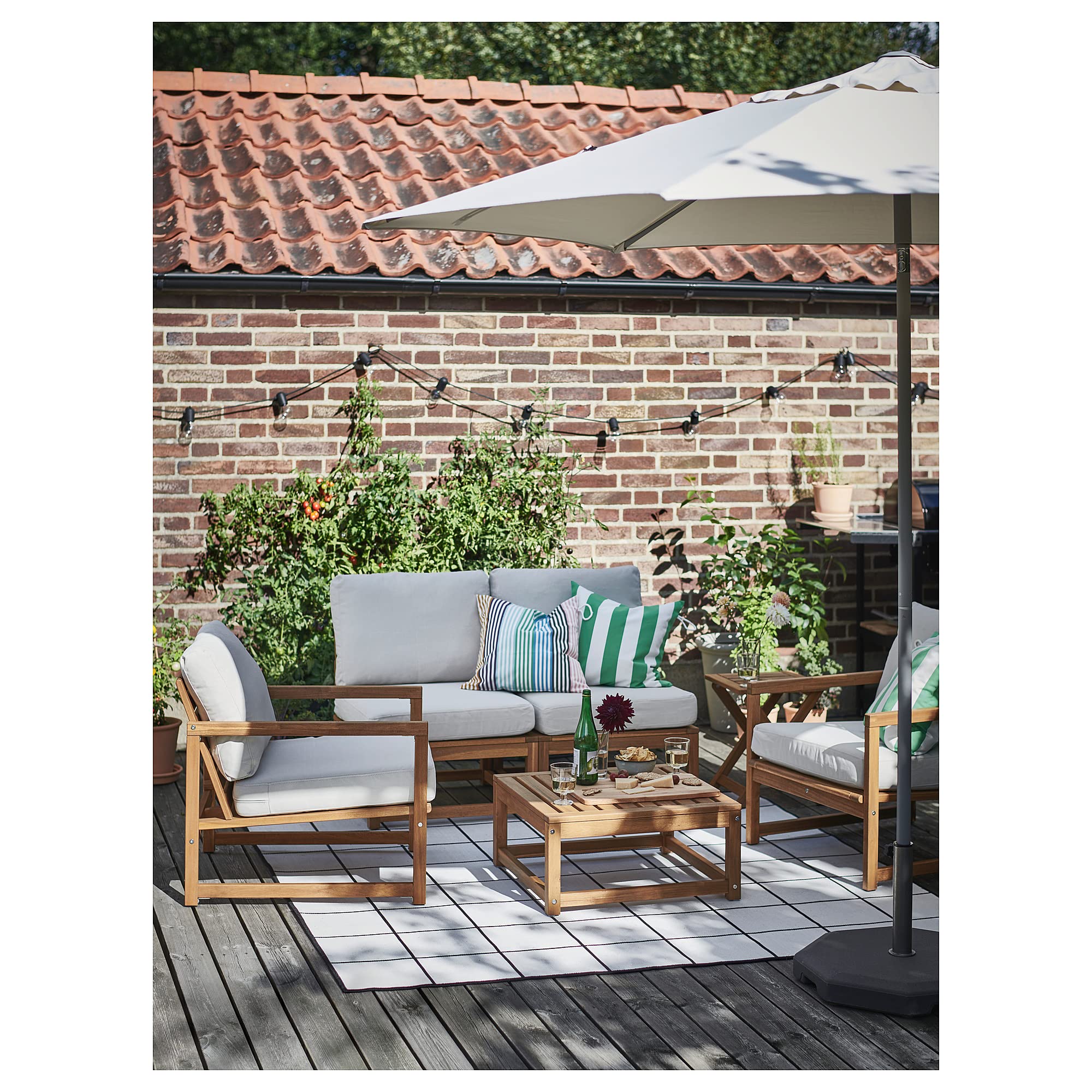 IKEA NÄMMARÖ sedile sec per divano componibile, esterno, tinto marrone chiaro