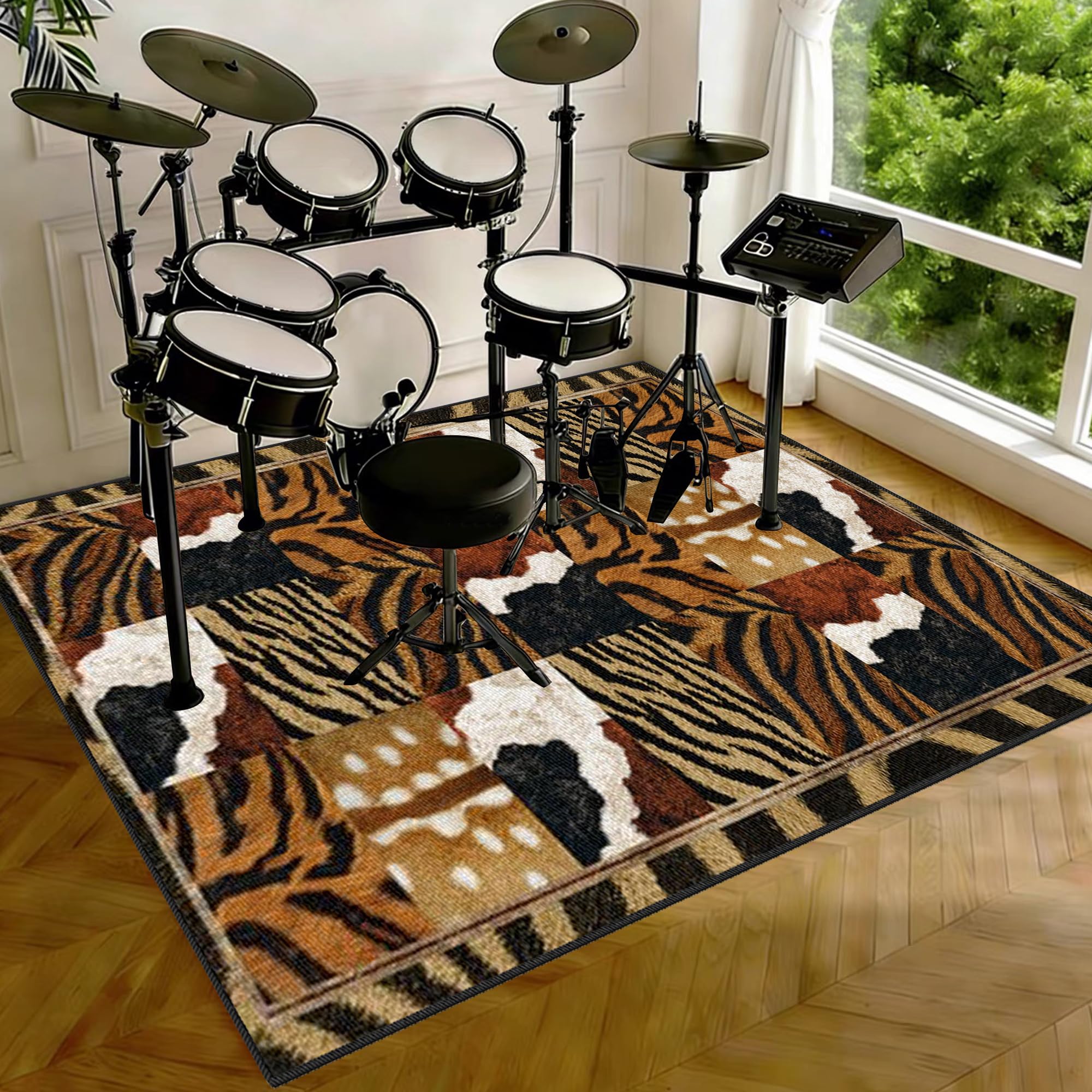 Elektroniczna mata perkusyjna dźwiękoszczelna mata bębnowa mata ochronna do akcesoriów perkusyjnych mata akustyczna mata podłogowa do instrumentów muzycznych 180 x 160 cm