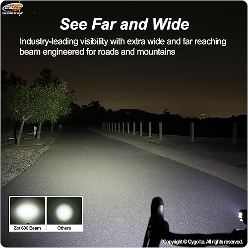 Miniatura 3 de Cygolite Zot - Luz de bicicleta de 600 lúmenes - 8 modos de luz - Uso de día y noche - Compacta, duradera, IP67 resistente al agua - Montaje duro