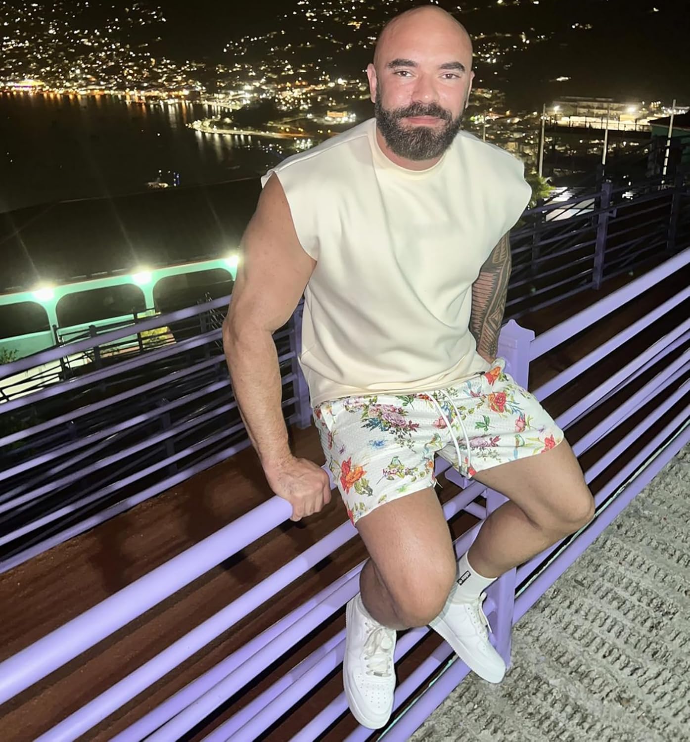 BOOMLEMON Mens Mesh Graphic Print Shorts Casual Fashion Cool Shorts Retro Active Gym Streetwear Short Pants - Image 7