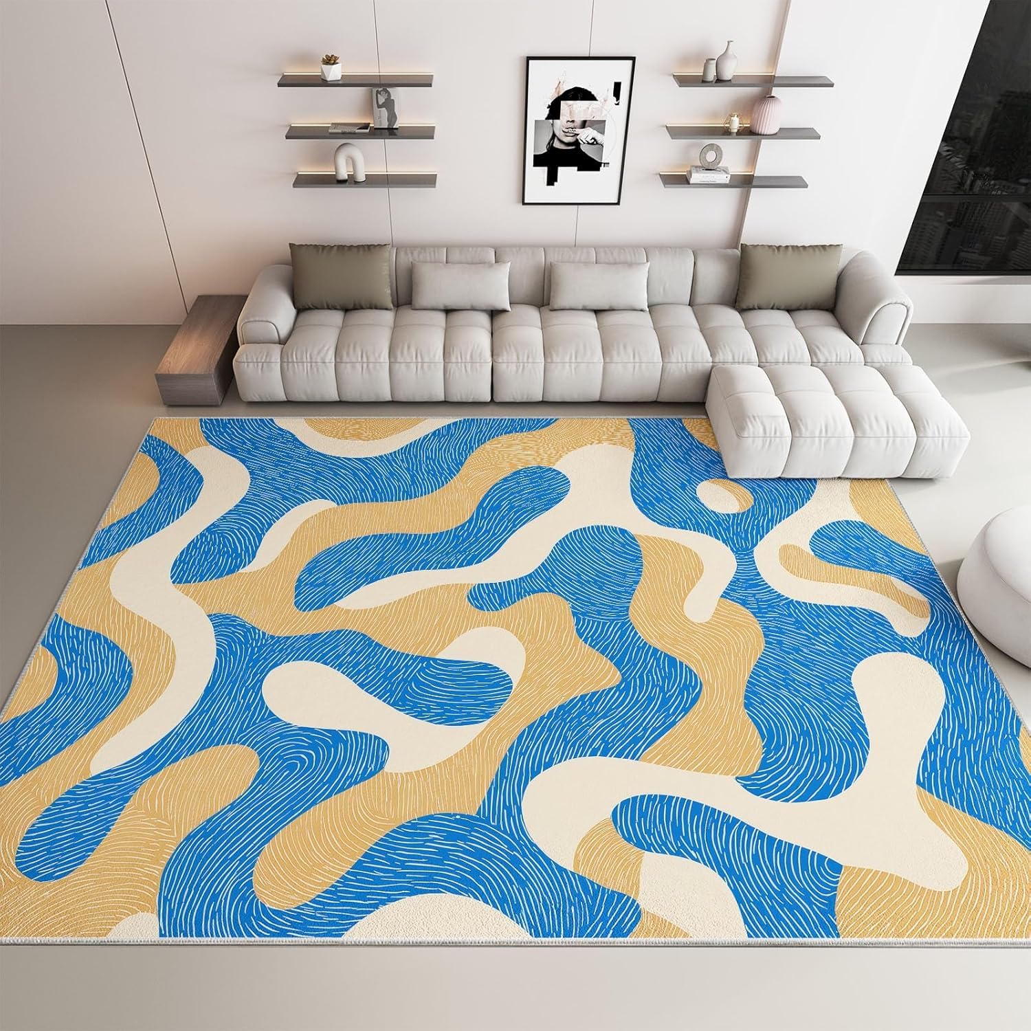 Tapis style abstrait moquette antiderapant poils courts 180x270