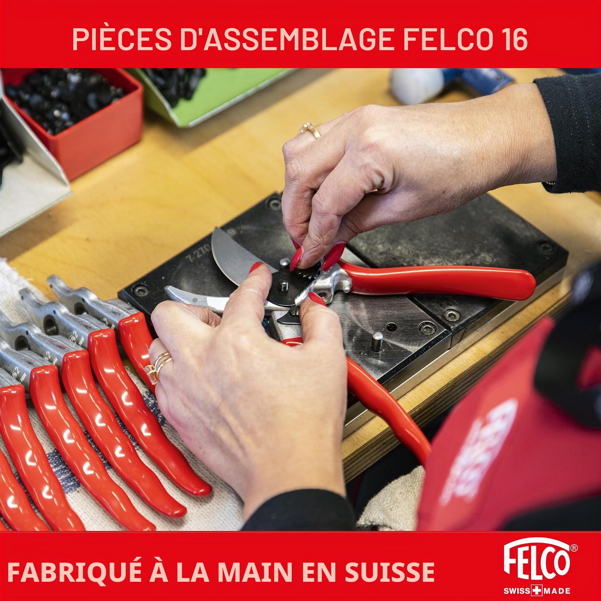 FELCO 16 sécateur gaucher main moyenne pour le jardin, coupe 20 mm