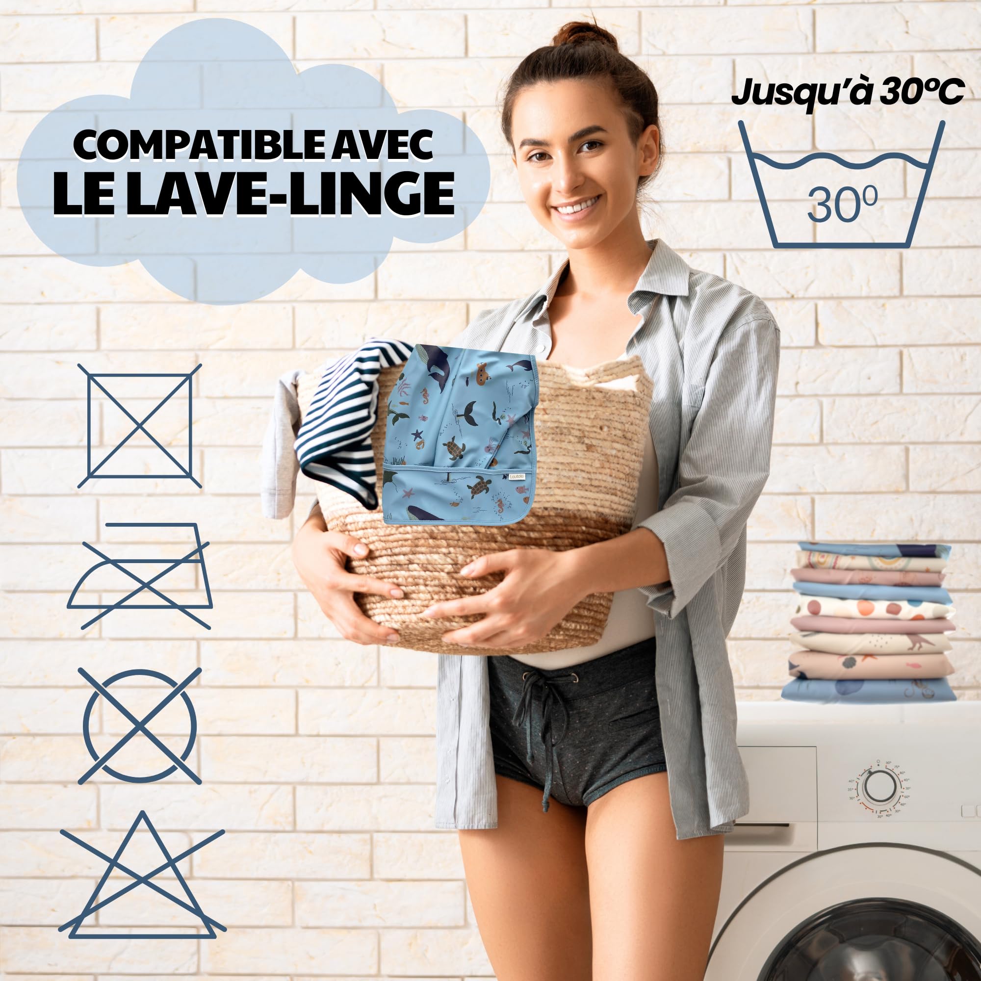 Bavoir manches longues bebes + Sac étanche | 12-36 mois | Sans BPA | Bavoir imperméable bébé | BLW | Bavoir manche longue | Bavoirs bebe | Bavoir tablier bébé