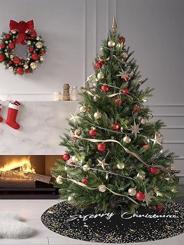 Miniatura 41 de Pie de árbol de Navidad FLASH WORLD, con estampado de nieve (color blanco, 36 pulgadas)