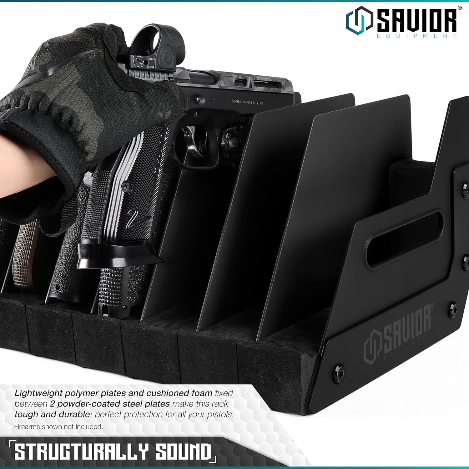 Savior Equipment Gun Pistol Revolver Firearm Handgun Rack Stand, Fit 4-12 of Most Long-Barreled Pistols, Cushioned Foam to Protect, Gun Safe Cabinet Storage Organizer Accessories : Sports & Outdoors