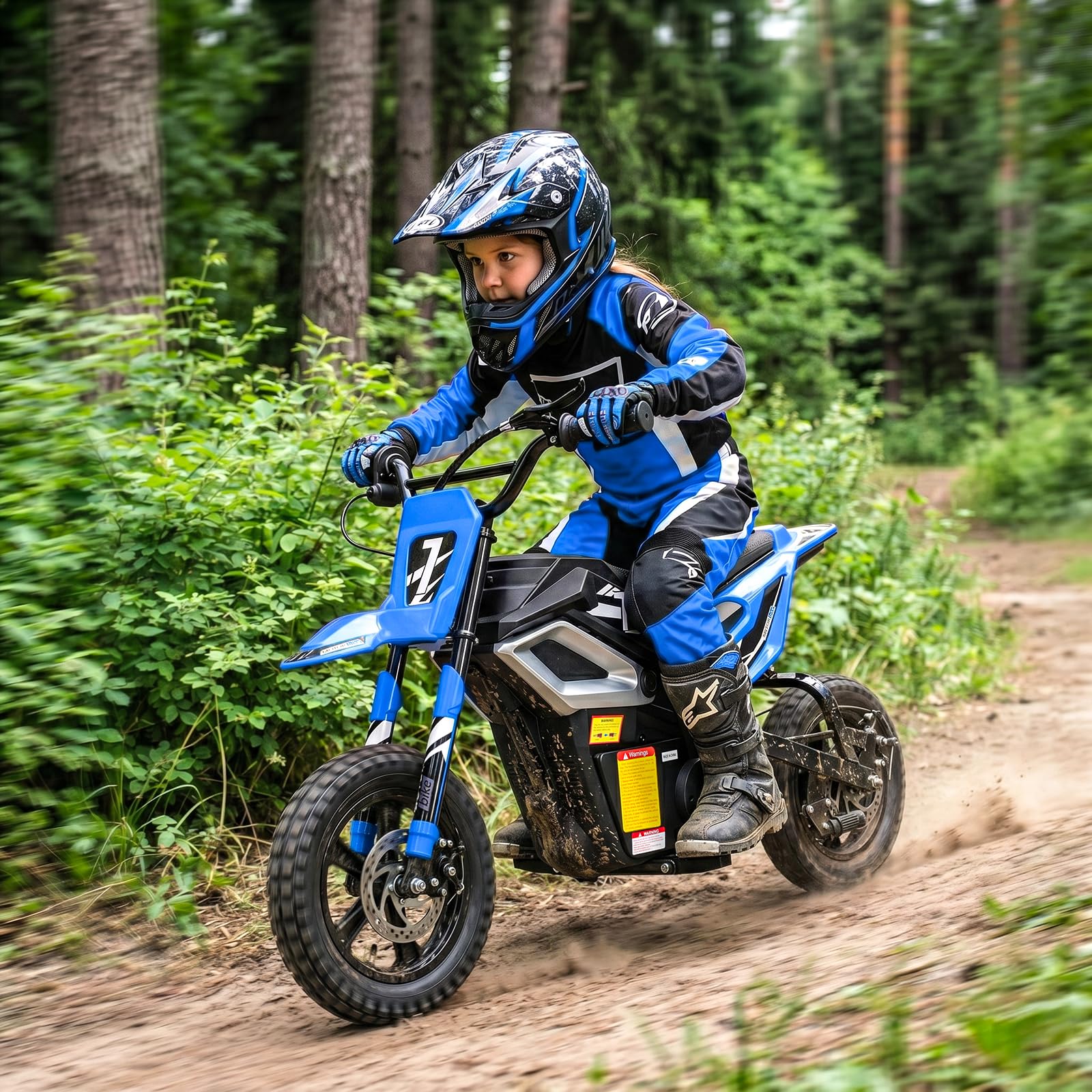 LALAHO Moto elettrica per bambini 24V 7Ah con Motore Senza Spazzole 250W, Max 22,5 km/h, Autonomia 19 KM, Pneumatico gonfiabile da 12 pollici (Blu)