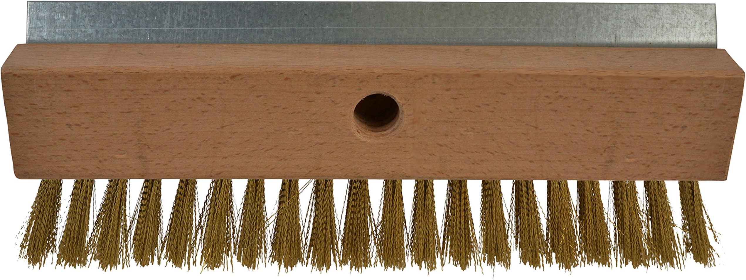 Janico 4004 Bristles Pizza Oven Stone Brush, Includes Rust Proof Steel Scraper, Stiff Brass Wire, Brown