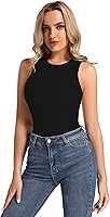 Vista 6 de BSXIJIE Body sin mangas para mujer, cuello halter, sexy, cuello redondo, básico, ajustado, para mujer