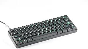 KBTalking: KBT Pure 60% (Green backlight) - Mx-Brown (QWERTY - Ansi - US International) Mechanical Keyboard