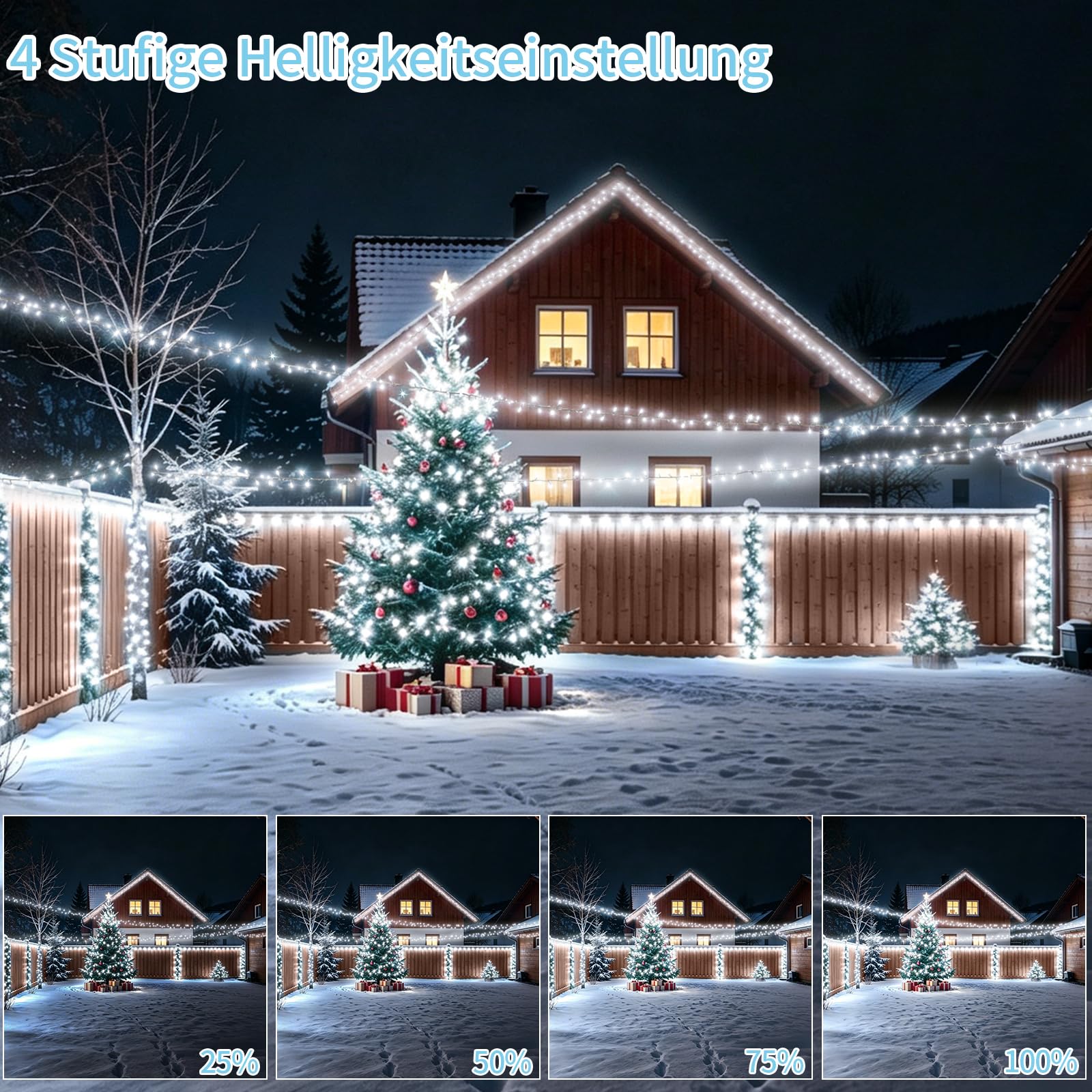 42m 1400 LED Lichterkette Außen Weiß Lichterkette Outdoor Wasserdicht 8 Modi mit Fernbedienung und Timer, Lichterkette Innen für Party Hochzeit Ostern Garten Balkon Weihnachtsbaum deko