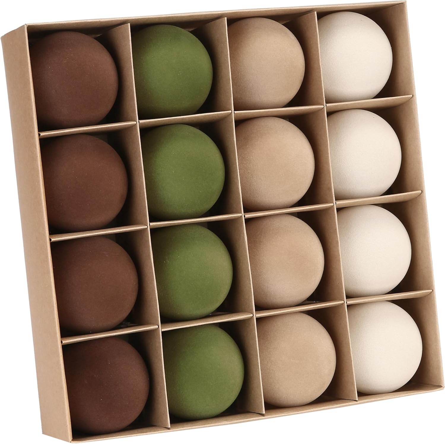 Sea Team 16-Pack Flocked Velvet Christmas Tree Ball Ornaments Set, Decorative Hanging Baubles, Shatterproof Plastic Decorations for Xmas Tree, Wreath, Garland, 80mm/3.15 Inches, Prairie Fall 80mm/3.15"/16-Pack Prairie Fall