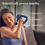 TheraGun Relief Quiet Deep Tissue Therapy Massage Gun - Bluetooth Enabled, Electric Percussion Massage Gun & Personal Massager for Pain in The Neck, Back, Leg, Shoulder and Foot (Navy)