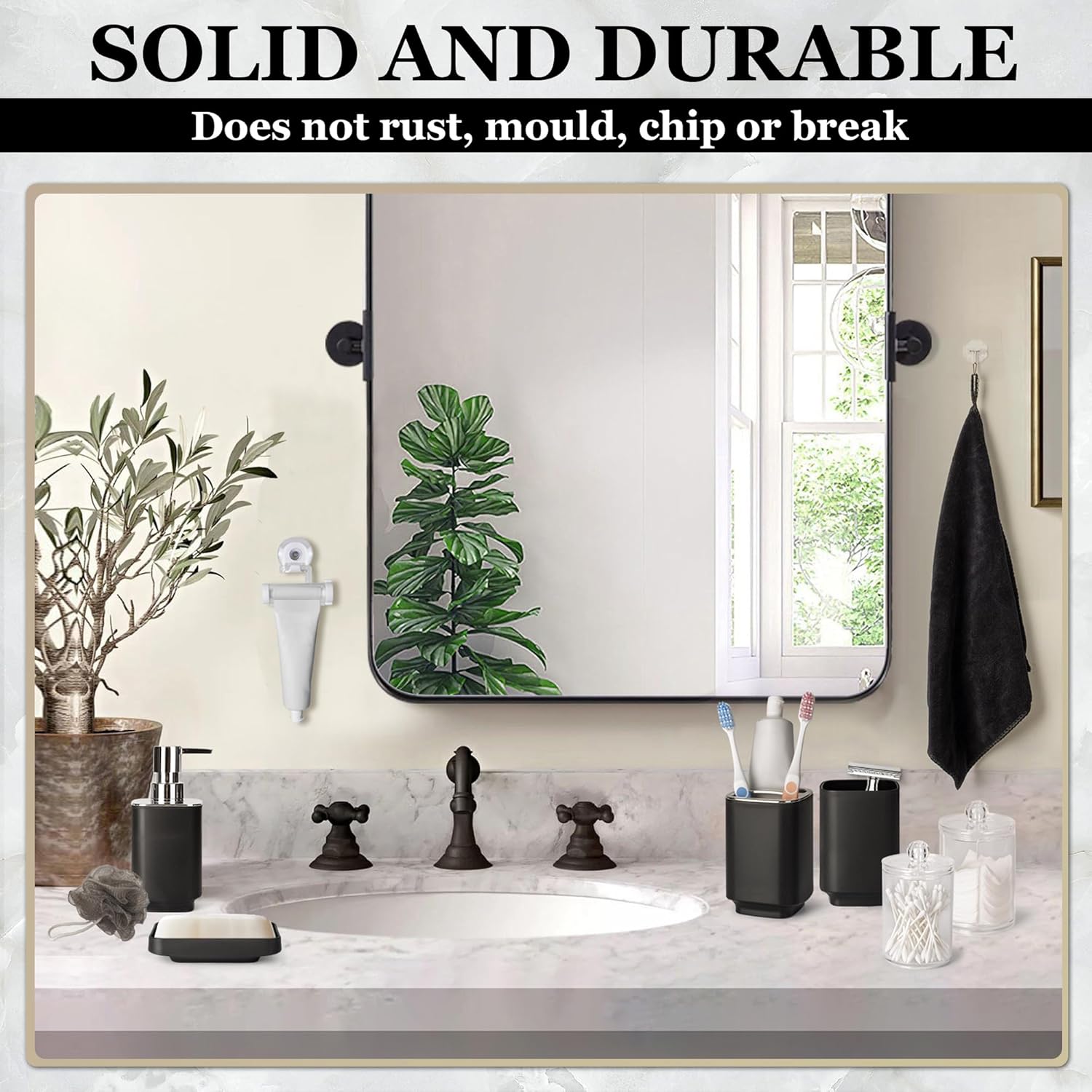 29pcs, Bathroom Accessories Set, Bathroom Accessory Set with Trash Can, Bathroom Shower Curtain Sets, Shower Curtains for Bathroom Sets, Black Restroom Decor and Accessories