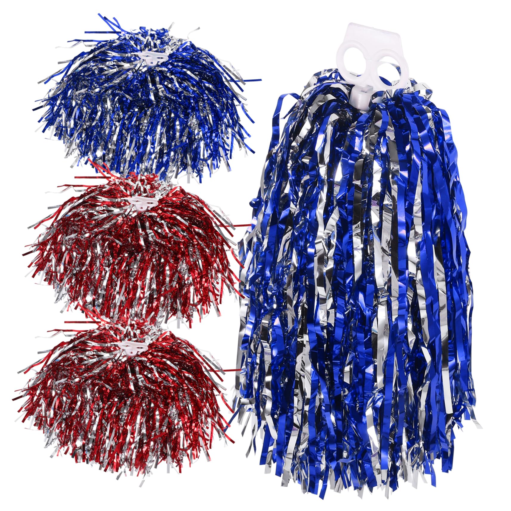 POPETPOP 4pcs Cheer Pom Pom Flowers Sports Cheerleader Accessories Bright Vibrant Non-Slip Handle Great for Occasions