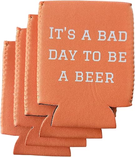 Miniatura 4 de It's a Bad Day To Be A Beer (paquete de 4) (6 colores) - Funda enfriadora de latas para fiestas en estacionamiento, campo de golf, fiestas al aire