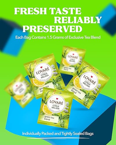 Vista 48 de LOVARE Paquete variado de té surtido, paquete de 32 por caja, fabricado en Ucrania, juego de 4 bolsas de té envueltas individualmente, paquete