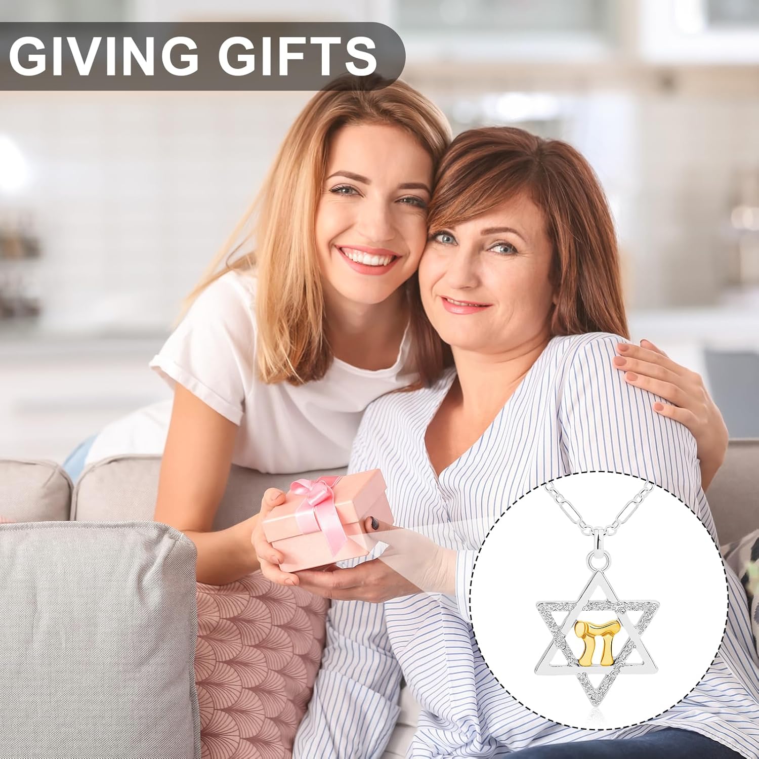 Star of David Necklace Hebrew Chai Necklace Stainless Steel Jewish Star Pendant Necklace Kabbalah Amulet Jewelry for Women Men Hanukkah Gift | Judaism, Amulet, Hanukkah Gift, Kabbalah, Hebrew - Image 7