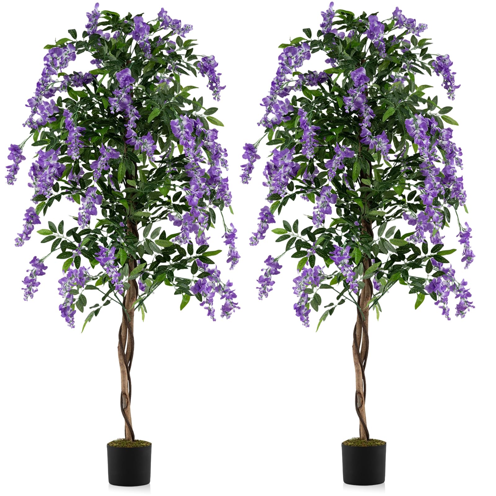 Goplus 6FT Ficus Artificial Tree 2-Pack