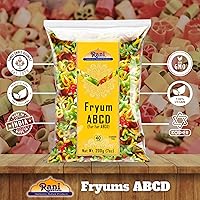 Vista 5 de Rani Far Far/Fryums (pellet de trigo y tapioca) Forma ABCD 7 oz (200 g) ~ Vegano, Kosher, sin cocinar, utilizado para hacer papad