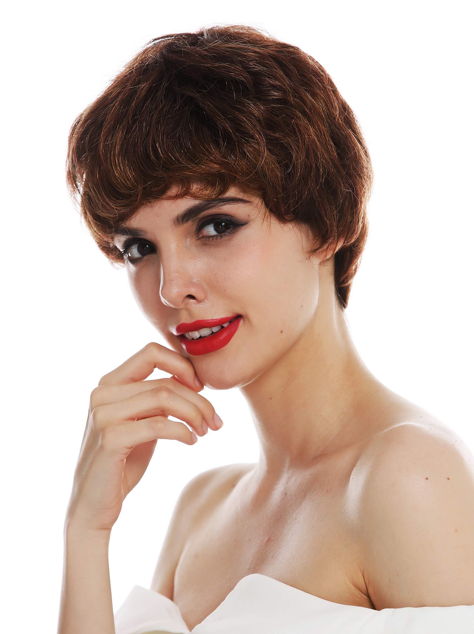 WIG ME UP - PAM-MT-R916H wig women's wig monofilament short androgynous brown highlights light brown, Brown-mix, 23 inch