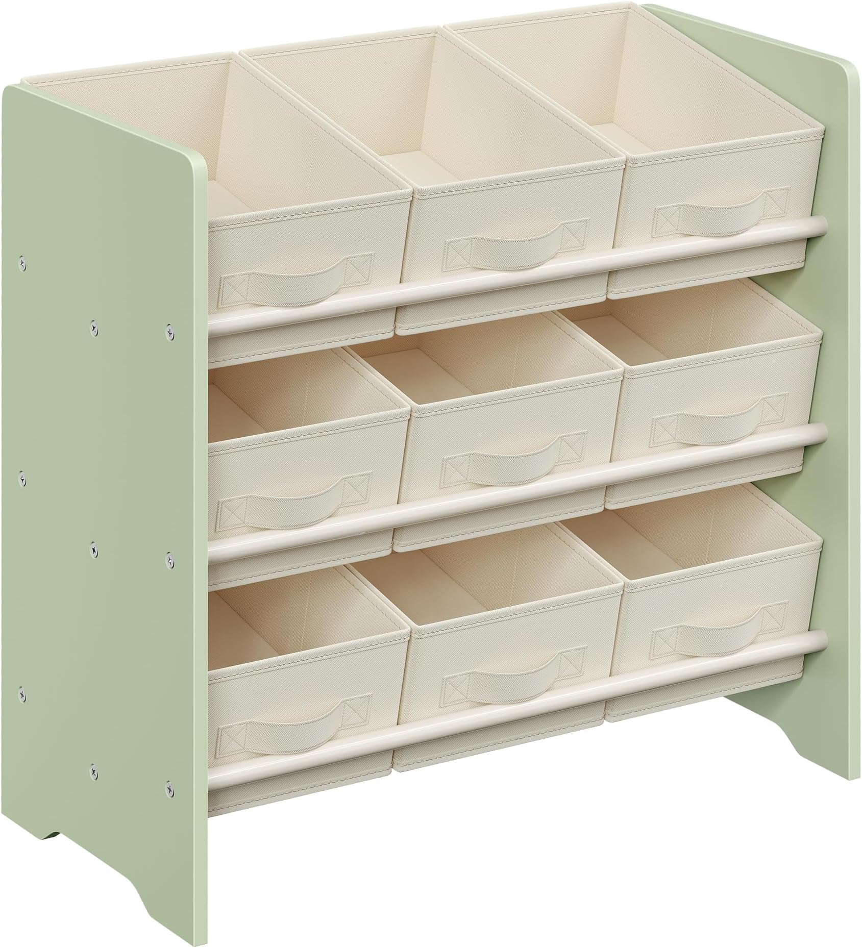 Étagère En Bois Pour Peluches – 3 Niveaux – Roulettes 360° – Meuble Chambre Enfant – Rangement Robuste