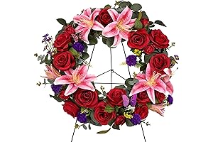 Memorial Day Cemetery Wreaths for Graves with 30 inch Easel Stand