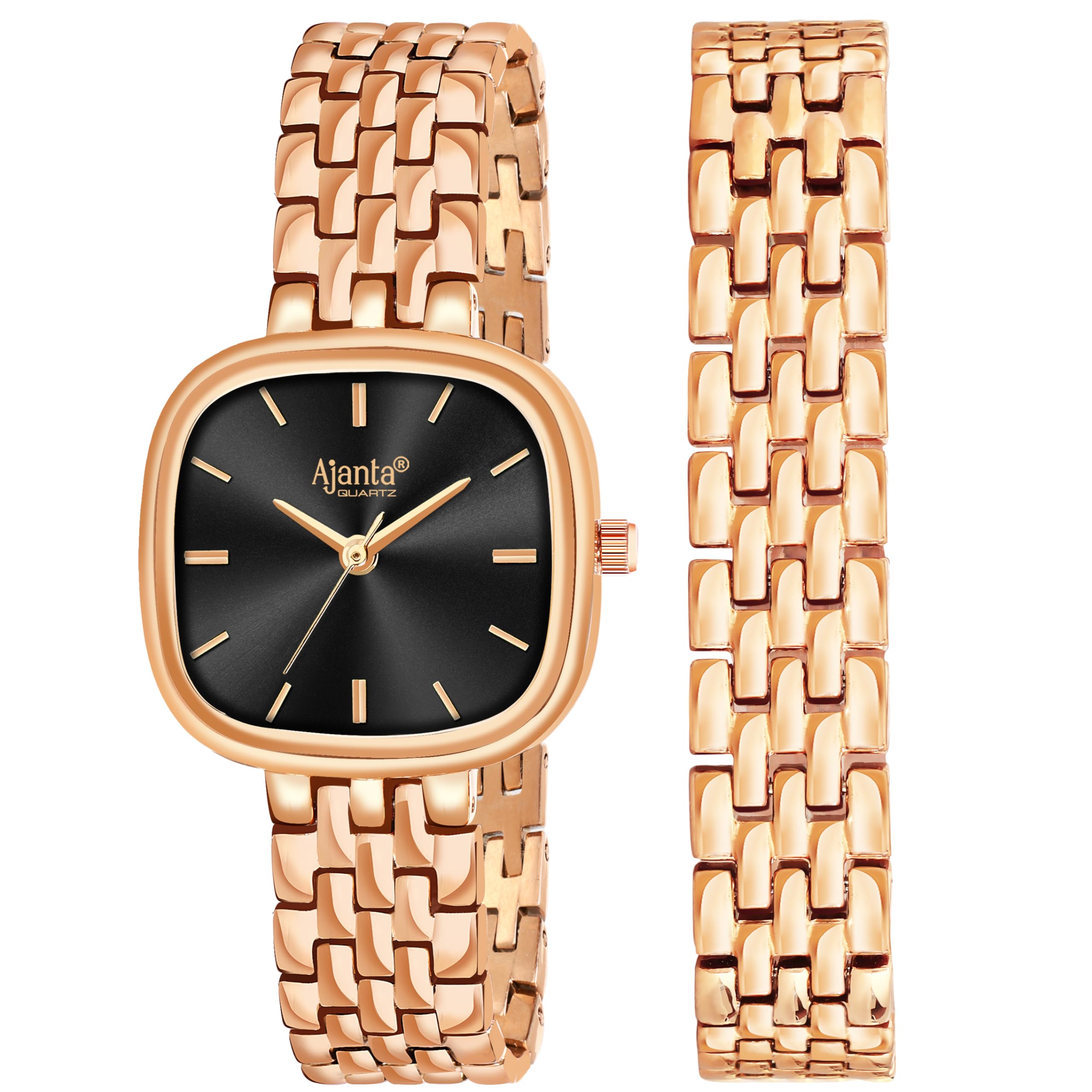 Newly Launched Stainless Steel Stylish Analog Watches and Square Dial for Women and Girls&Miss&Ladies with Metal Strap Bracelet Suitable for Casual, Formal (La Luna Collection)-image-40